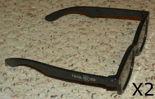 Real D - 3D Polarized Glasses - Movie, DVD, Video Game or Theatre (X2) - Black