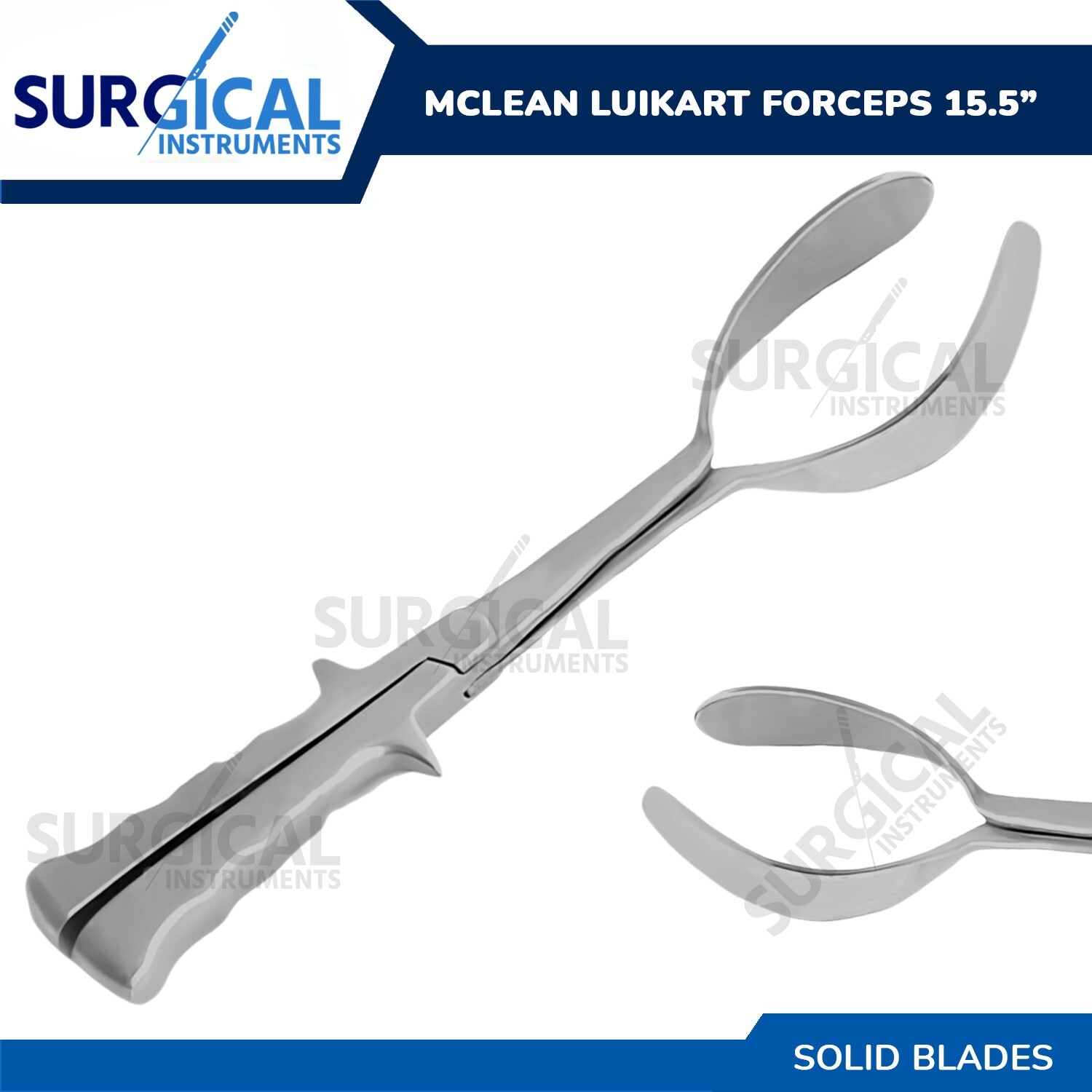 Mclean Luikart Obstetrical Forceps 15.5" Solid Blades Stainless German Grade