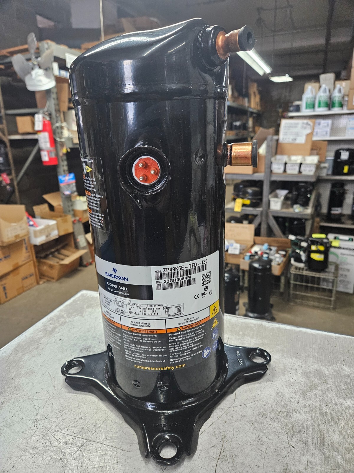 COPELAND ZP49K6E-TFD-130 49,000 BTU 460V 3PH 60HZ R-FOUR TEN A SCROLL A/C COMP.