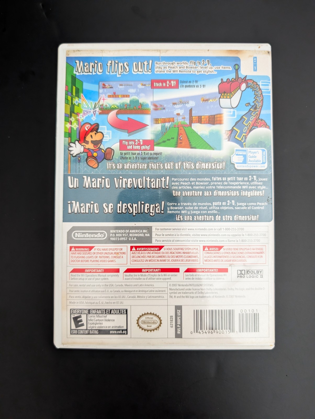 Super Paper Mario Nintendo Wii CASE MANUAL INSERTS ONLY Authentic Guaranteed
