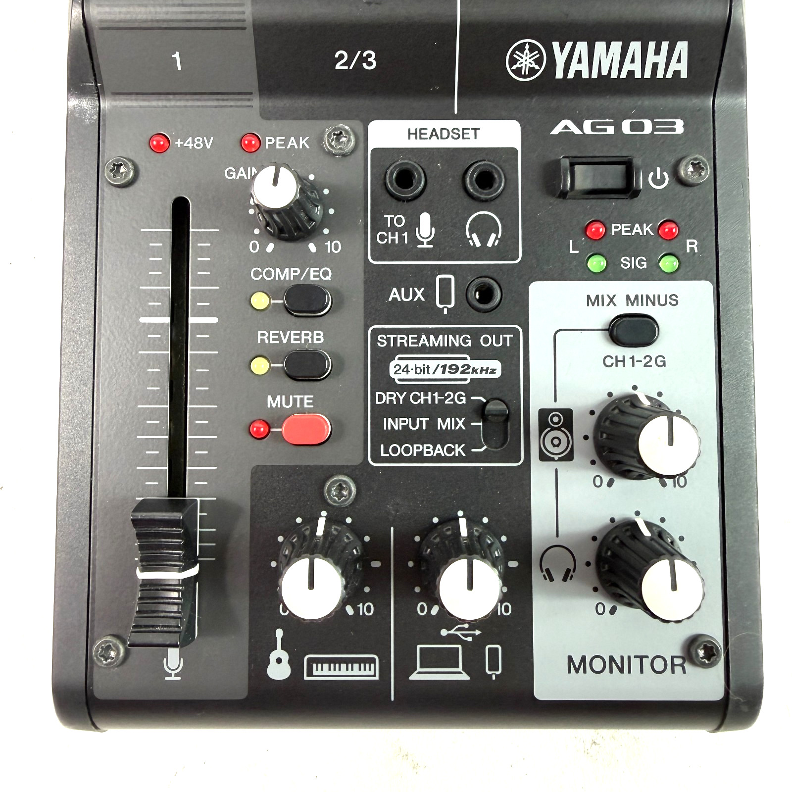 Yamaha AG03MK2 B 3 Channel Live Streaming Mixer USB Audio Interface (READ)