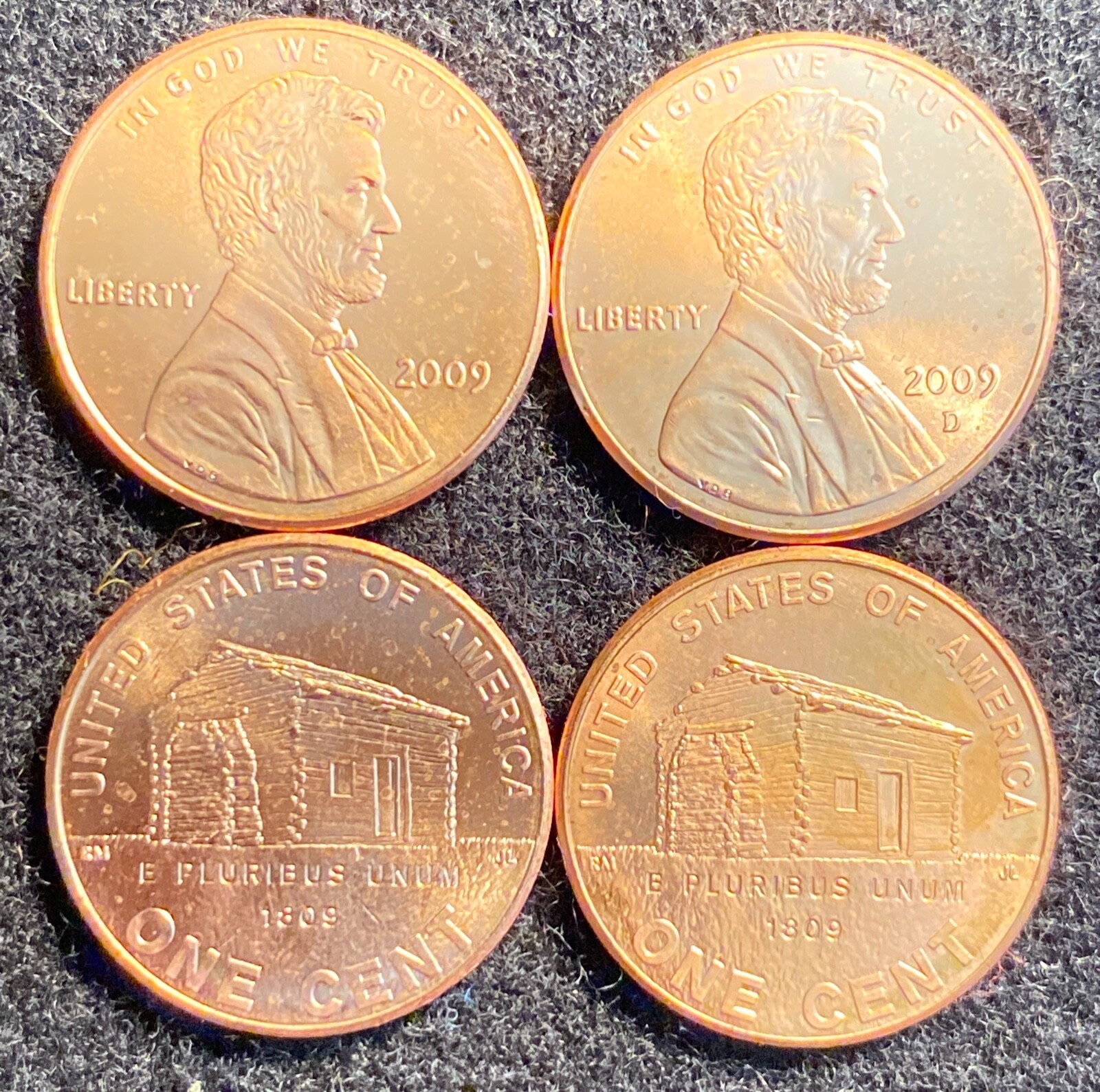 2009 BU Lincoln Bicentennial Early Childhood Cents P&D From Mint Rolls 2 Coins 