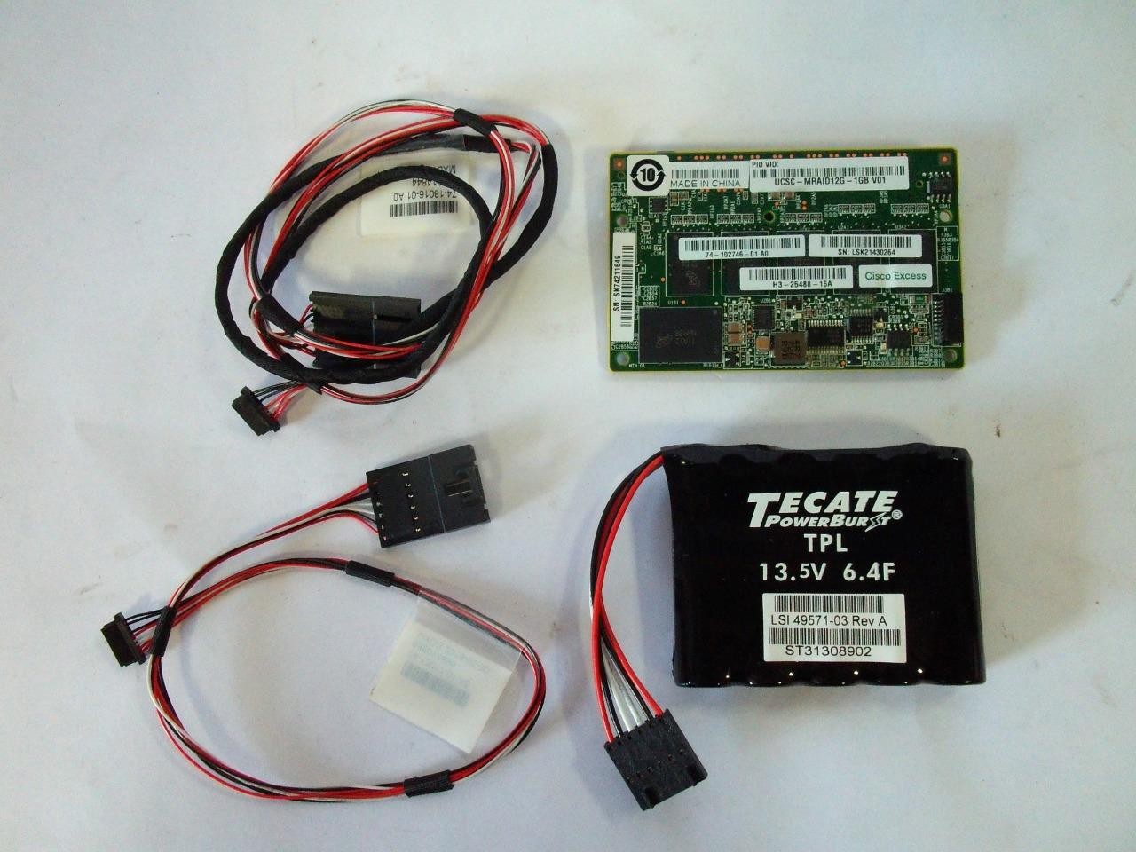 Lot of 2 Cisco UCSC-MRAID12G-1GB PCIE Raid Controller 74-102746-01 w/ Battery