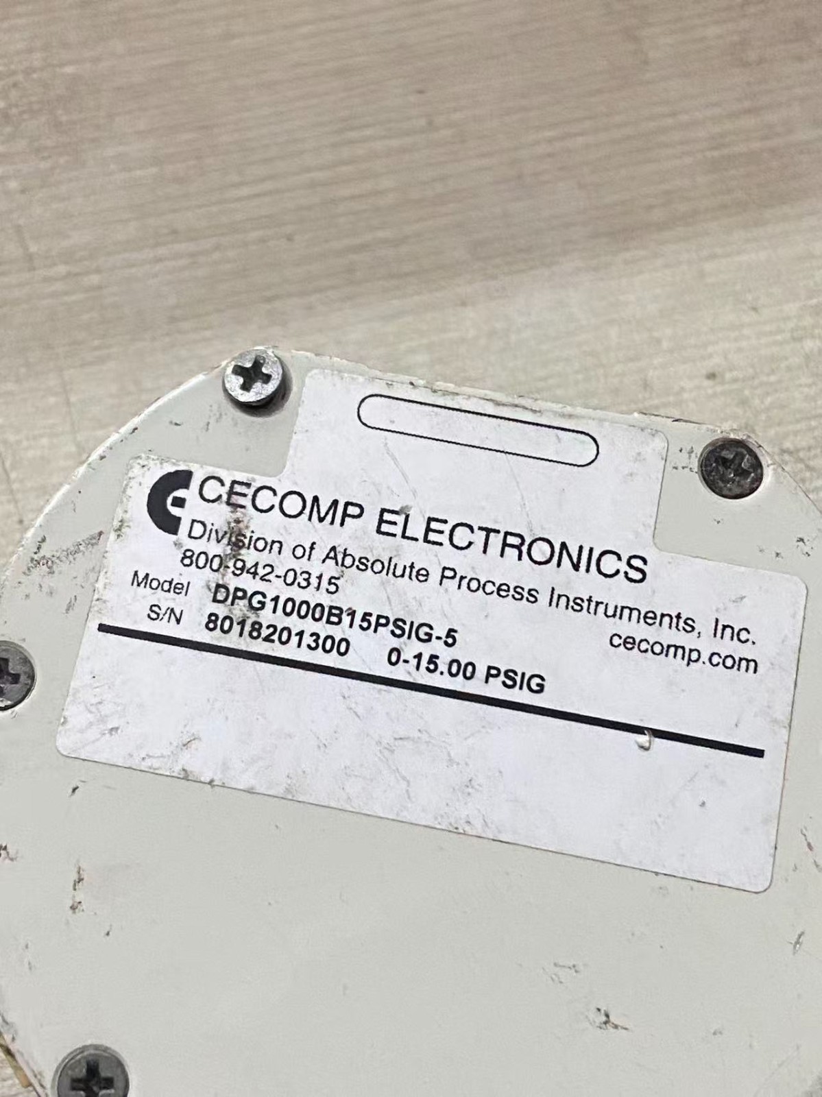 Cecomp Electronics DPG1000B15PSIG-5 15PSIG Pressure Gauge
