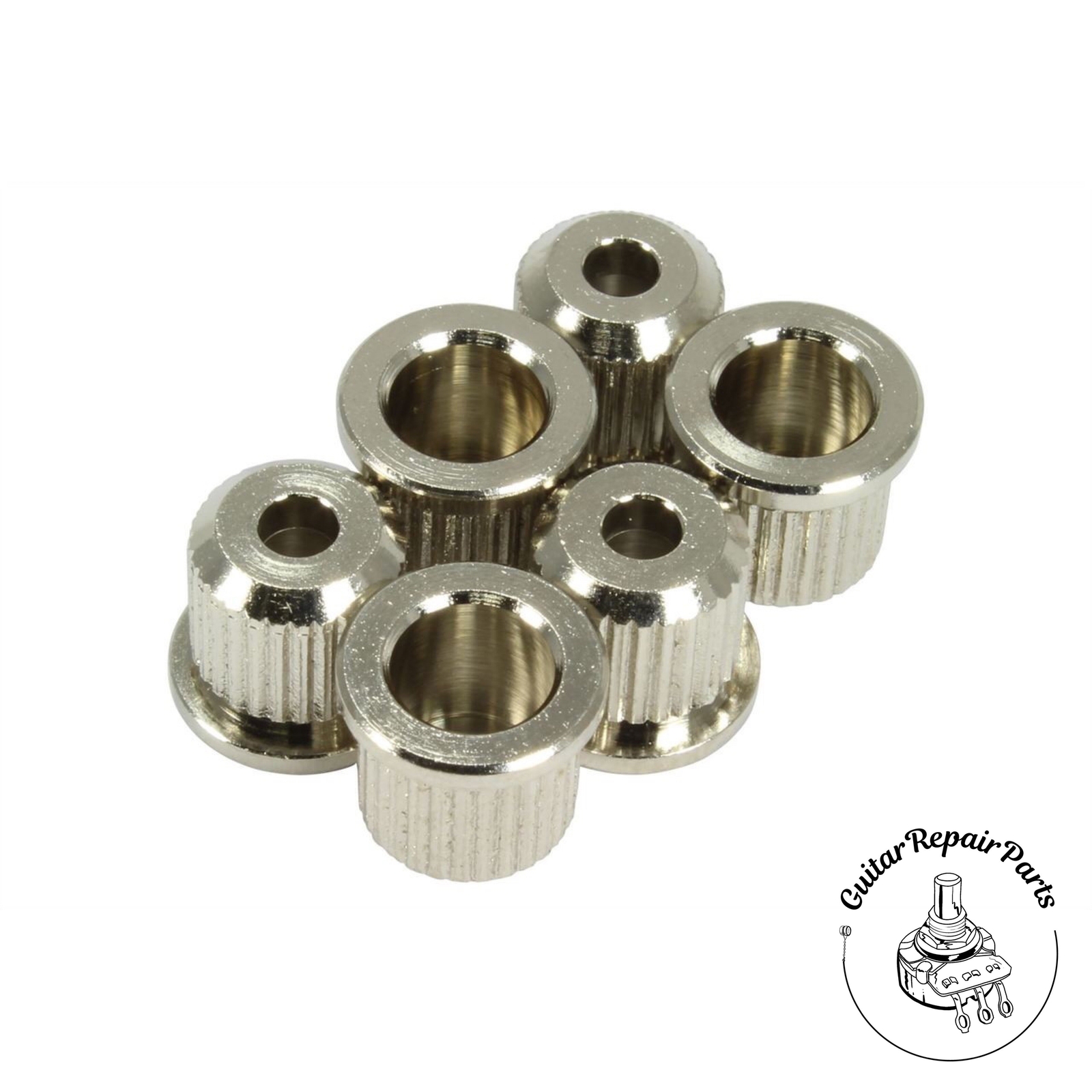 Gotoh String-Thru Rear-Mount Ferrules For Guitar (6 pcs) - Nickel