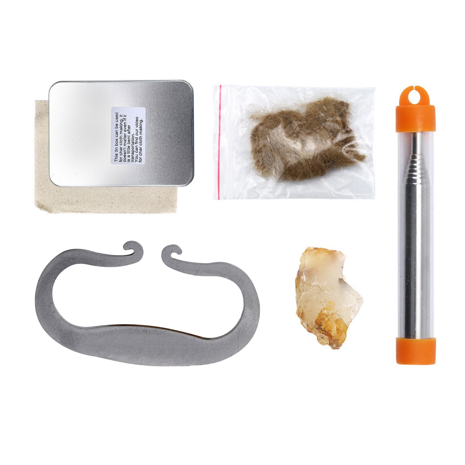 15000-Strike Fire Starter Kit Flint Stone & Carbon Steel Striker for Outdoor