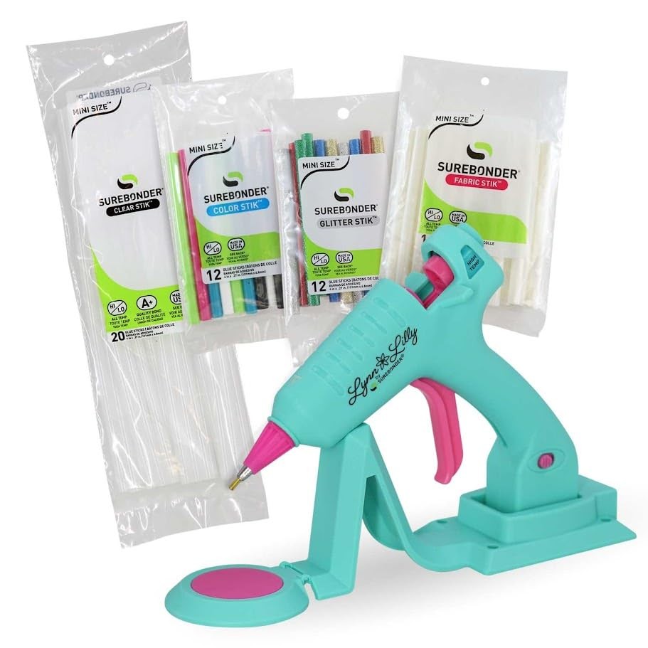 Surebonder Lynn Lilly Edition Cordless/Corded Mini Fine Tip Hot Glue Gun All