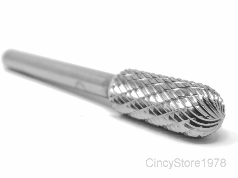 SC4D Cylindrical Cut Tungsten Carbide Burr Bur Cutting Tool Die Grinder Bit 1/4"
