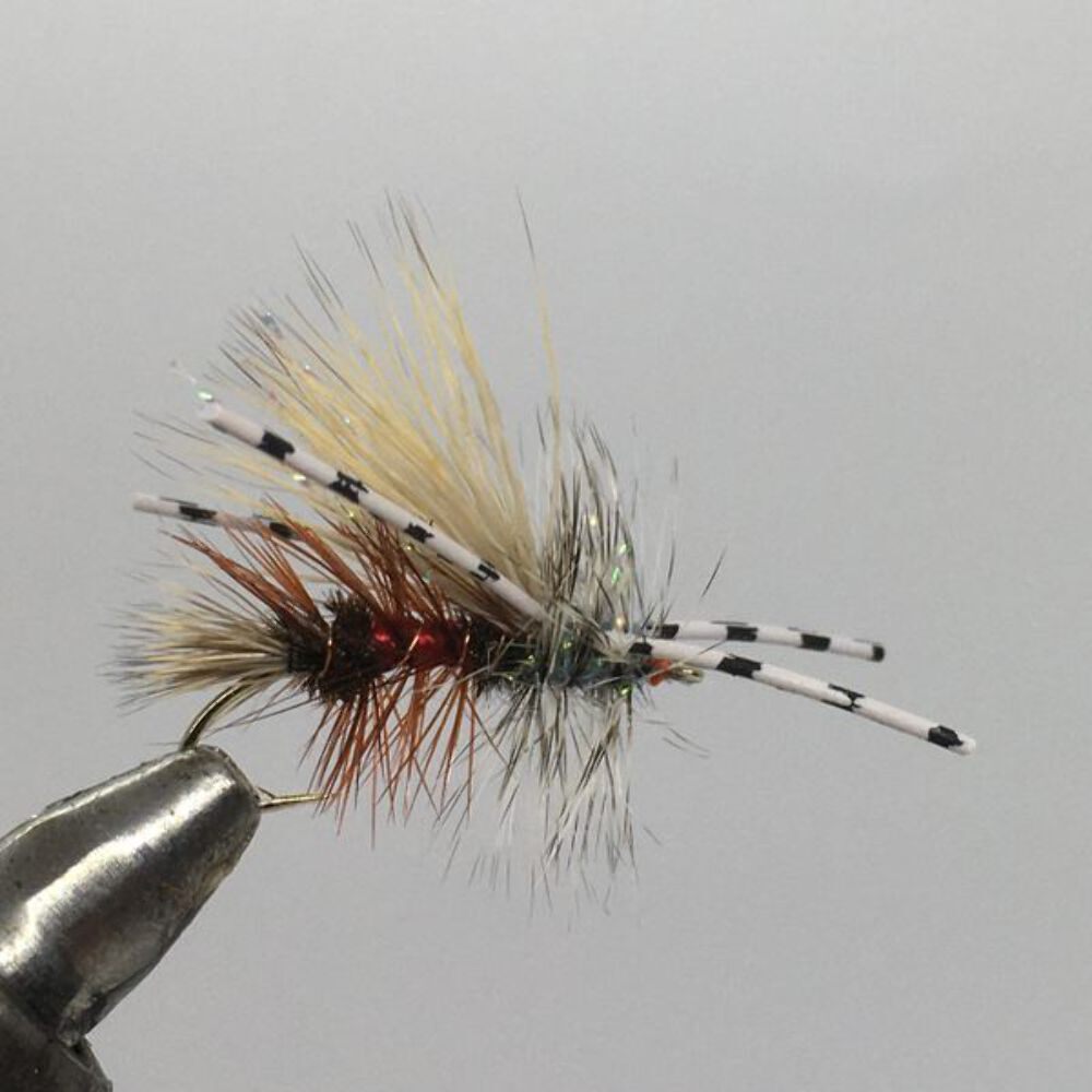 One Dozen (12) Rubber Legged Crystal Stimulator Royal Dry Fly- Strike Fly Compan