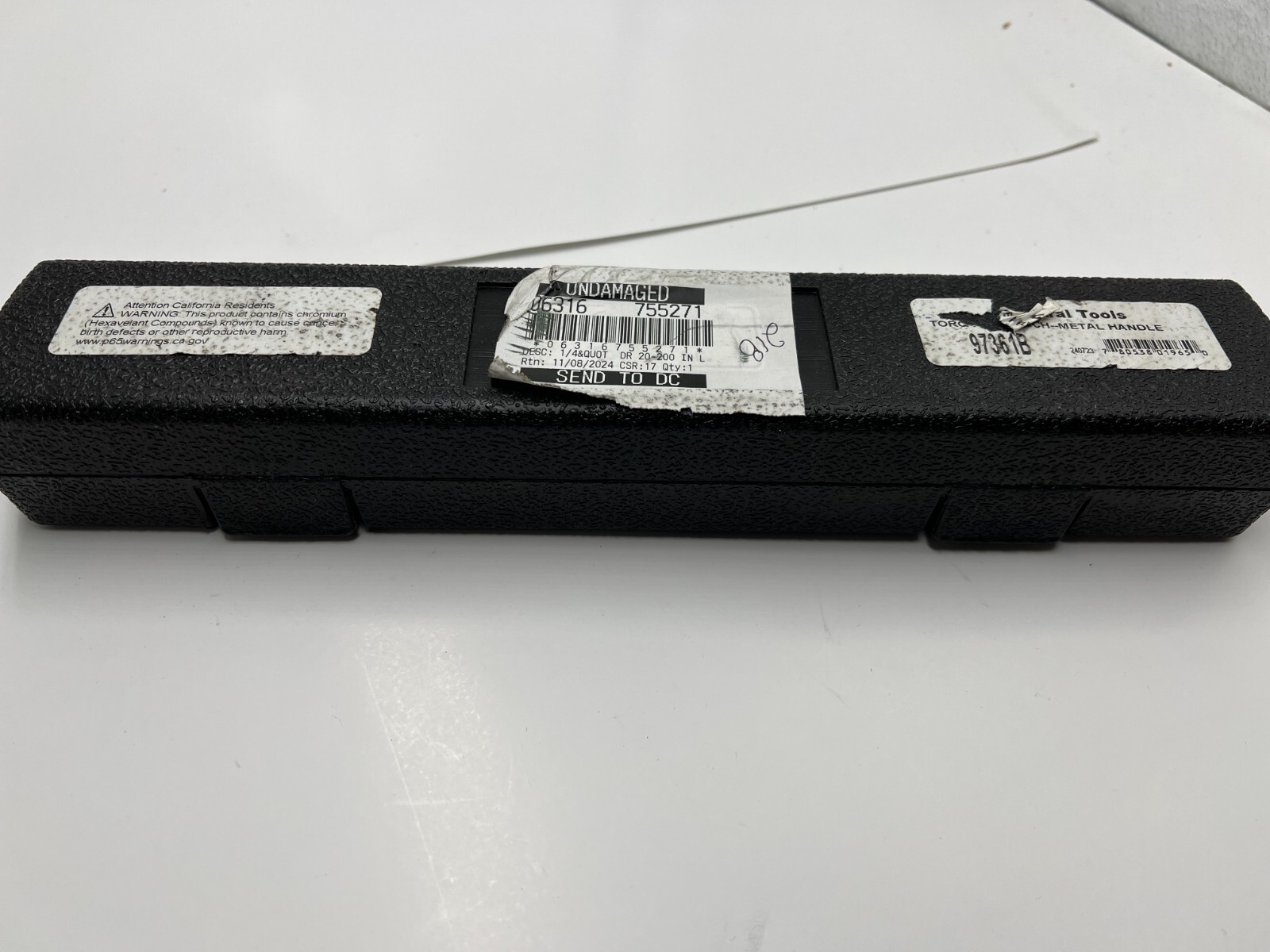 Central Tools 97361B 200 In Lb Torque Wrench Fixed Square ‎Powder Coated