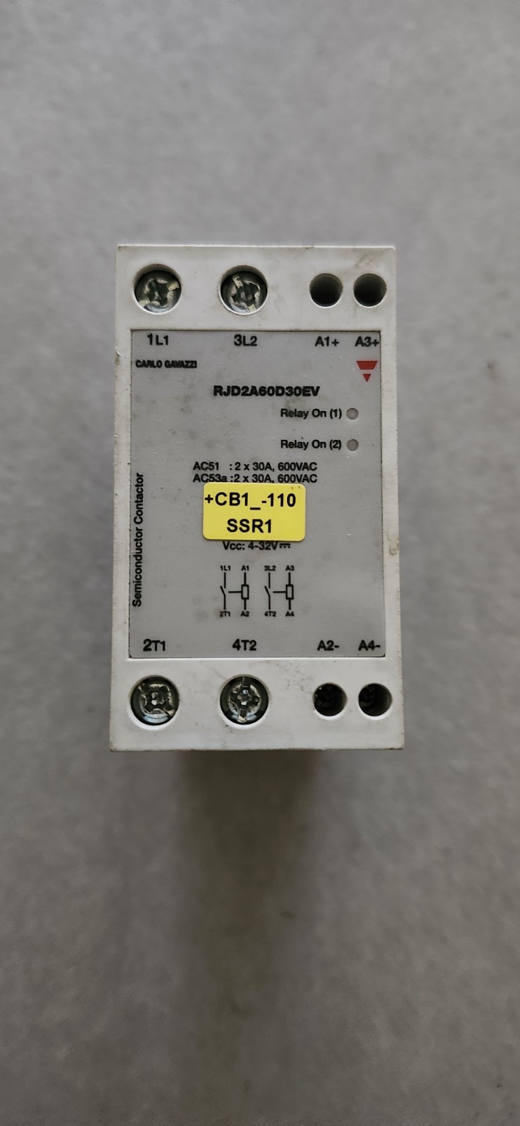 CARLO GAVAZZI RJD2A60D30EV SOLID STATE SEMICONDUCTOR