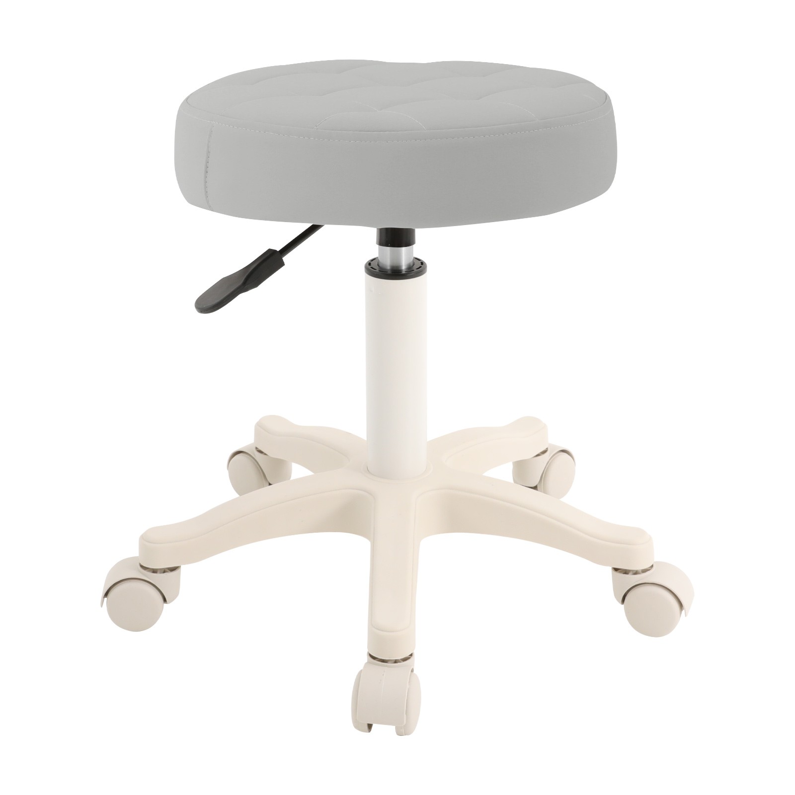 Light Grey Height Adjustable Bar Stool Round Rolling Stool Salon/Office Stool