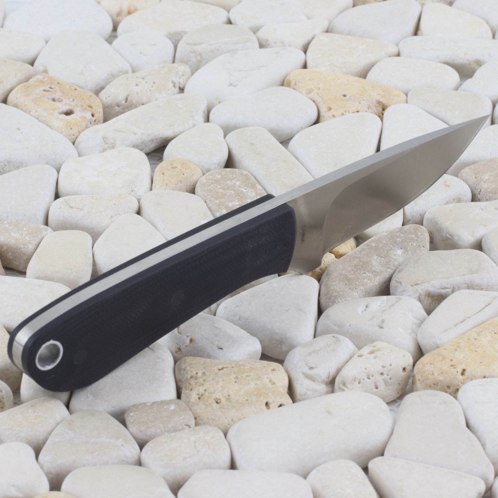 Benchmark Backpacker Fixed Blade Knife Black Micarta Full Tang 001 Sheath