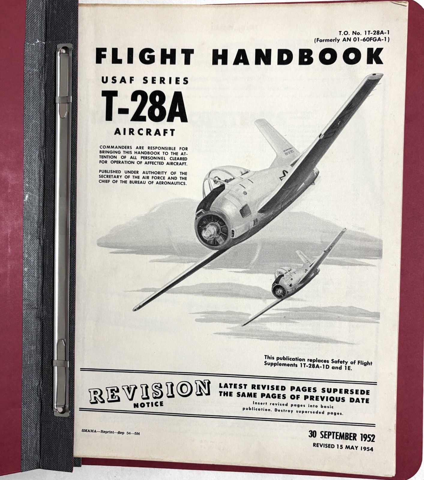 North American T-28A Trojan Flight Handbook,  1954