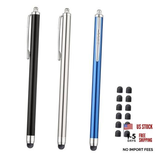 Stylus Pens for Touch Screens [0.24 inch Tip 3 Pcs Black/Silver/DarkBlue