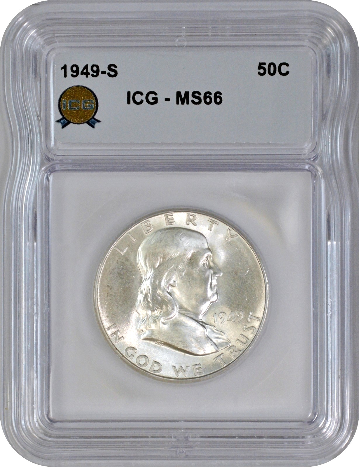 1949 S Franklin Half Dollar 50C ICG MS66