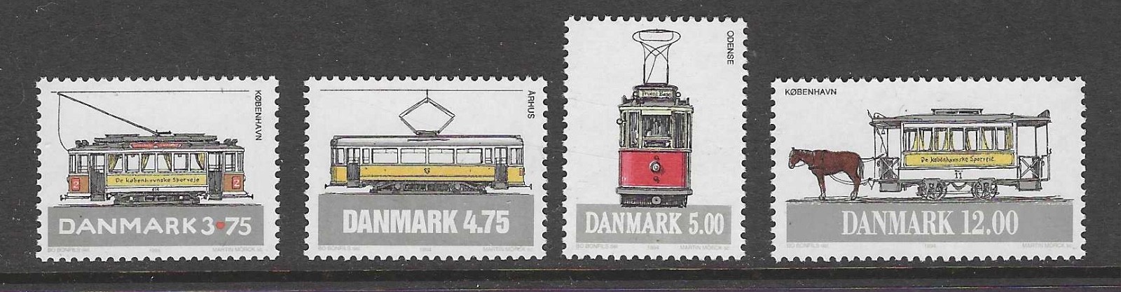Denmark 1994 trams MNH  (af1070)