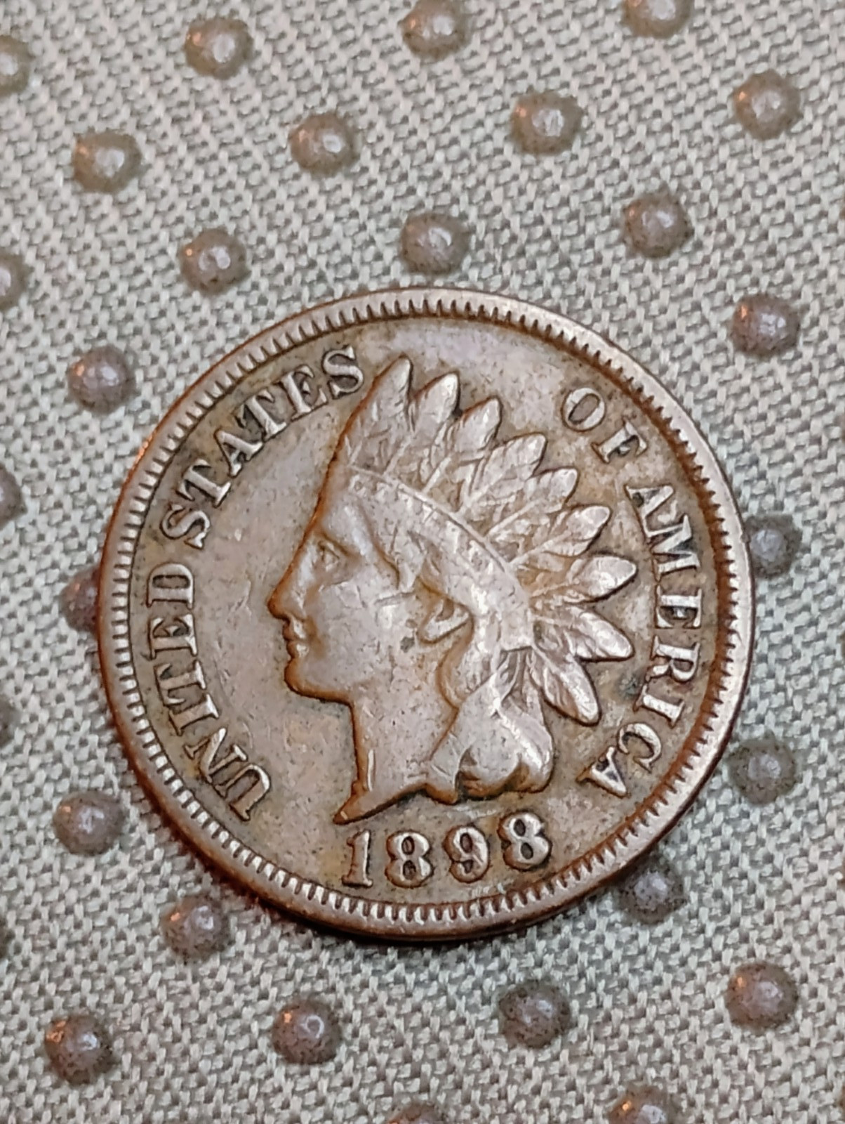 1898 Indian Head one cent United States 1C in Very Fine condition L#1173