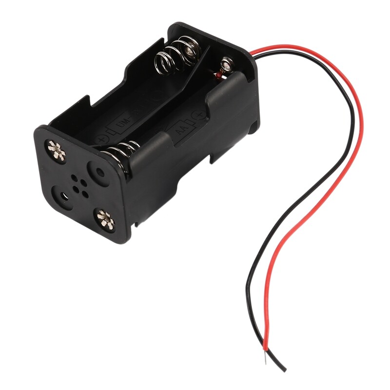 Black Double Square 4x1.5V AA Batteries Battery Holder Box Box Mi V3L2-