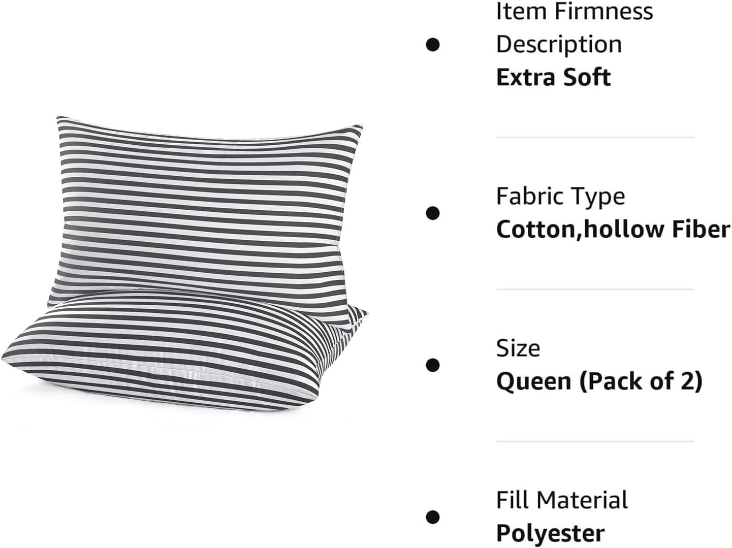 Bed Pillows for Sleeping 2 Pack Queen Size，Super Soft down Alternative Microfibe