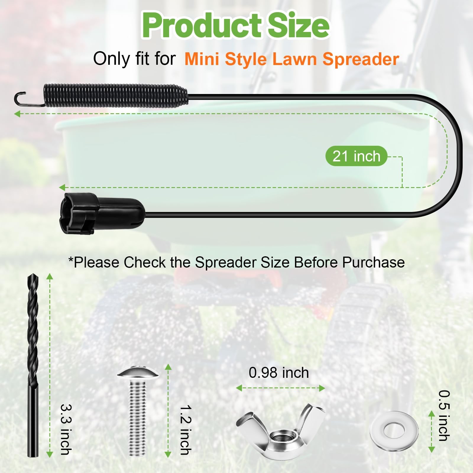Gifeerory Lawn Spreader Control Cable, Compatible with Scotts Mini Broadcast ...