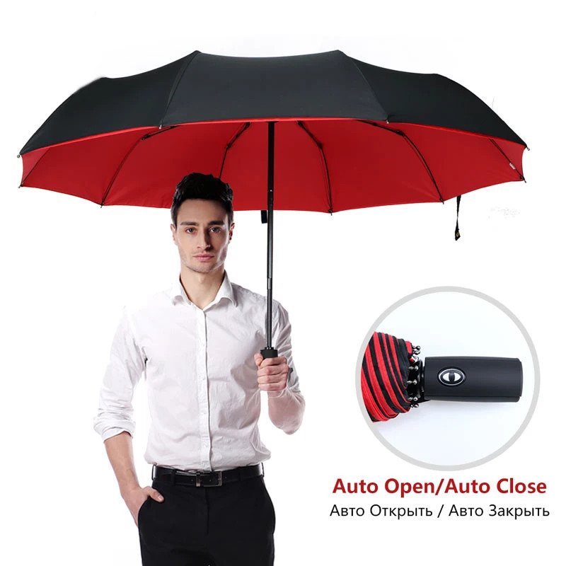 Windproof Automatic Umbrella Double Layer Strong Rain Protection