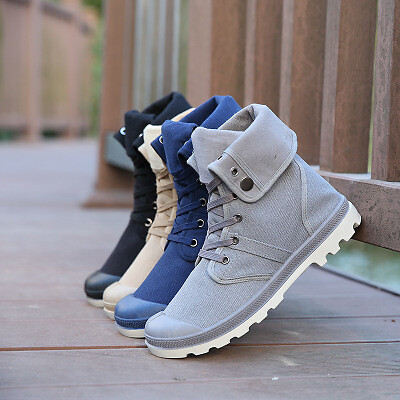 Men High-top Lace Up Canvas  boots Sneakers