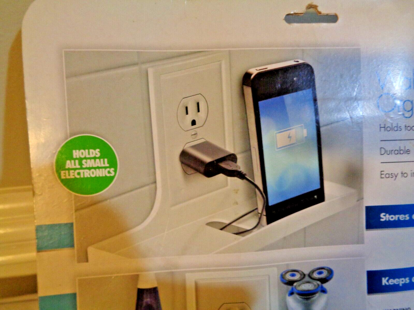 Wall Outlet Organizer Keep Essential Handy While Charging Hold Toothbrush Shaver