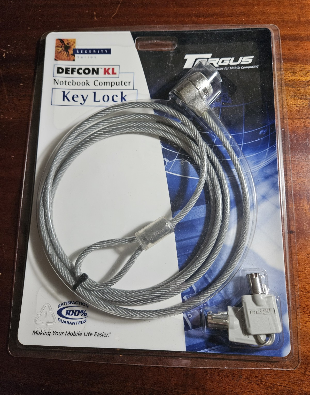 Targus DEFCON KL Notebook Computer Key Lock Steel Security Cable, 6 ft PA450U