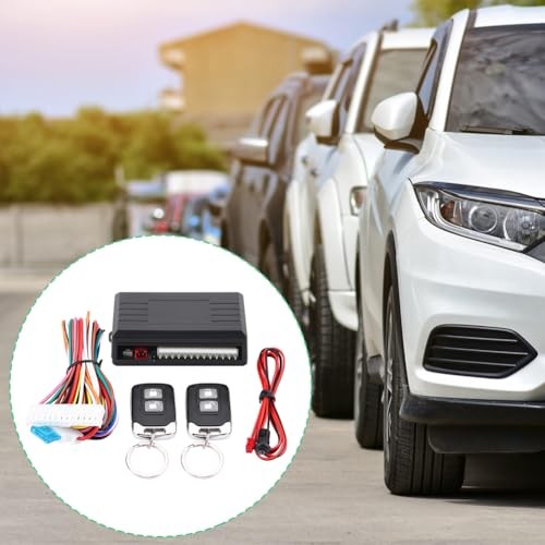 Remote Car Door Lock Kit with Control Box, 2 Key Fobs | Includes Hardwired
