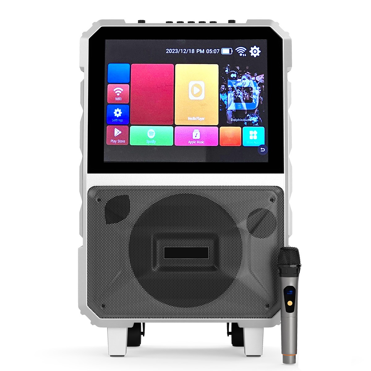 Professional Karaoke Machine BT Speaker w/ Wireless Mic & Lyrics Display Screen