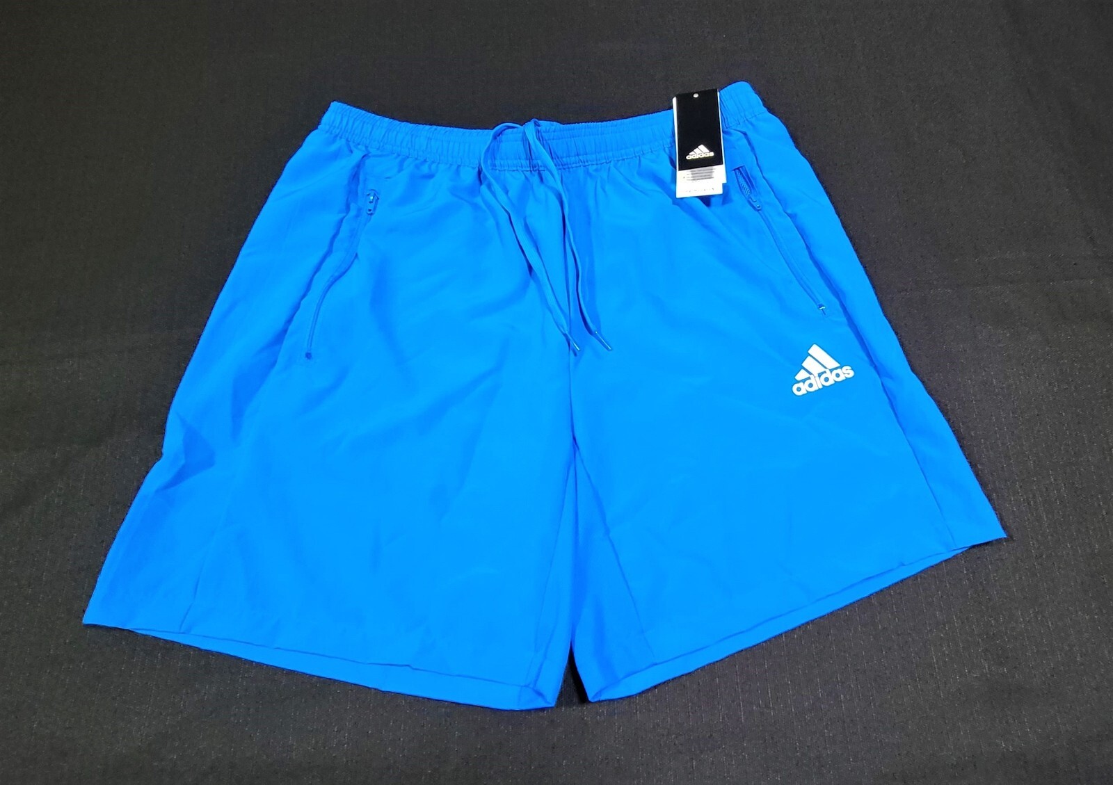 Adidas Men’s Run Shorts 7 " HC6857 WV Sports Zipper pockets Shorts Blue Rush