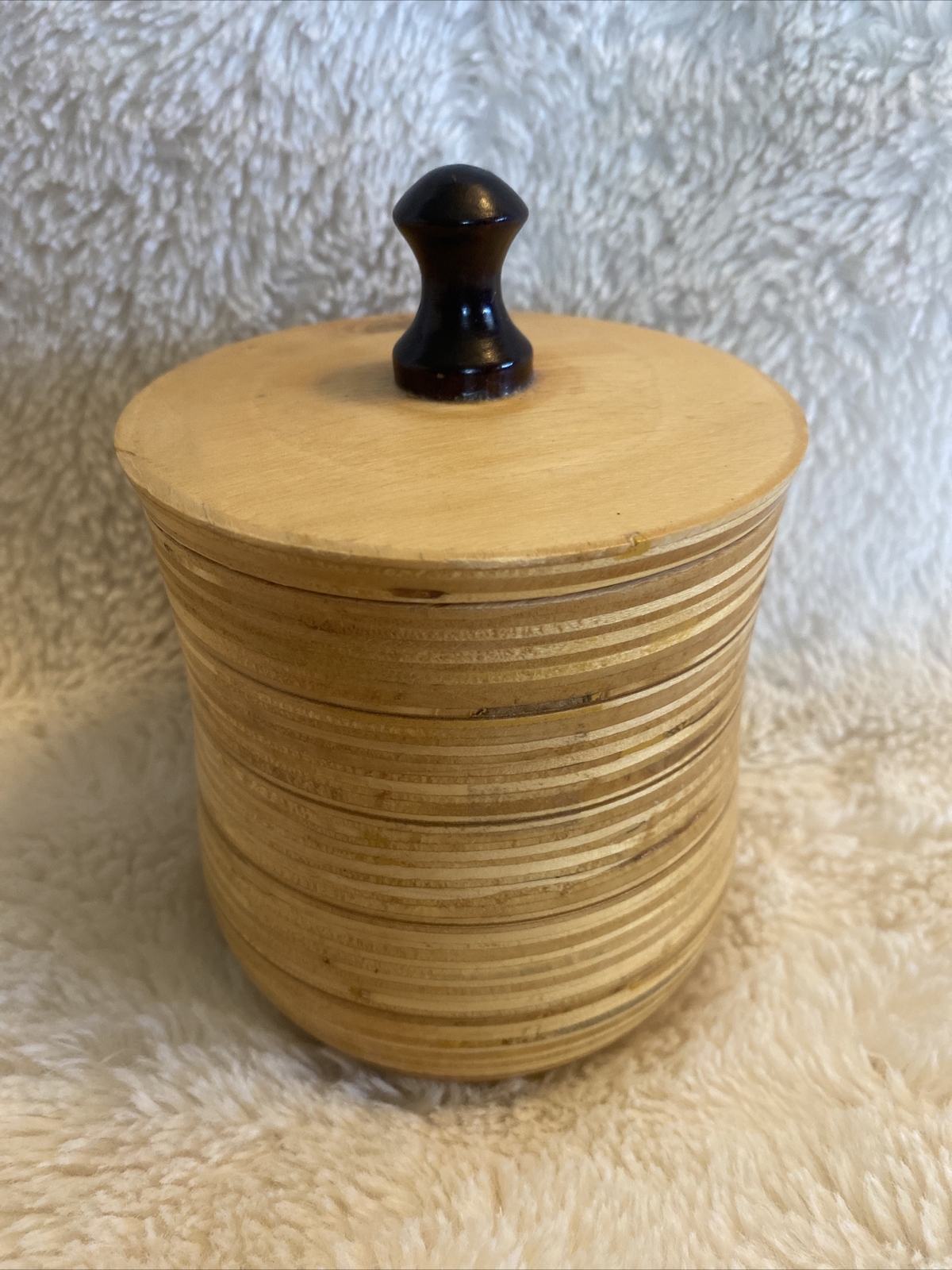 Original Wood Container with Lid Initials on Bottom WMS