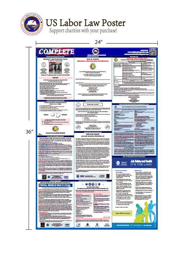 2026 New Jersey NJ LABOR LAW POSTER (Federal & State) Bundle Laminated