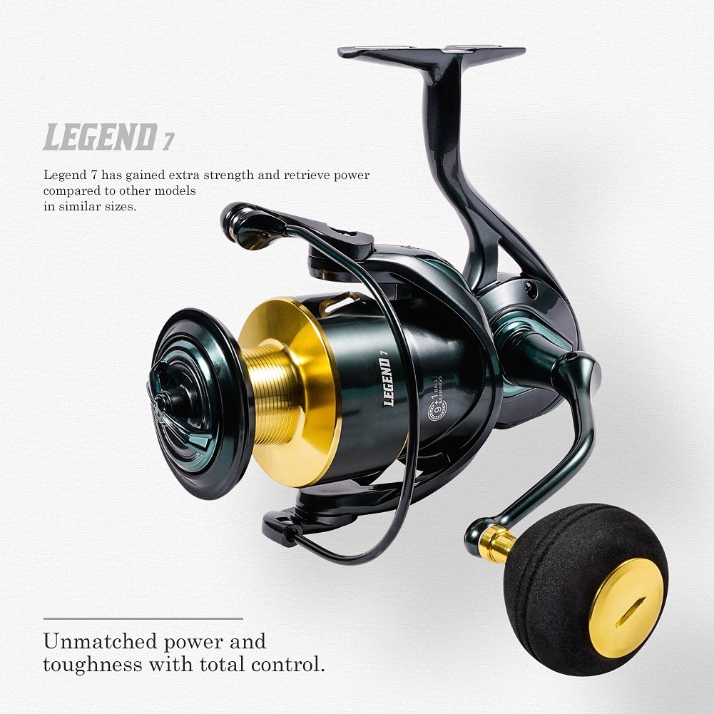 Spinning Fishing Reel Zinc Alloy Gear Sea Spool Max Drag 25kg 5.2:1 Gear Ratio