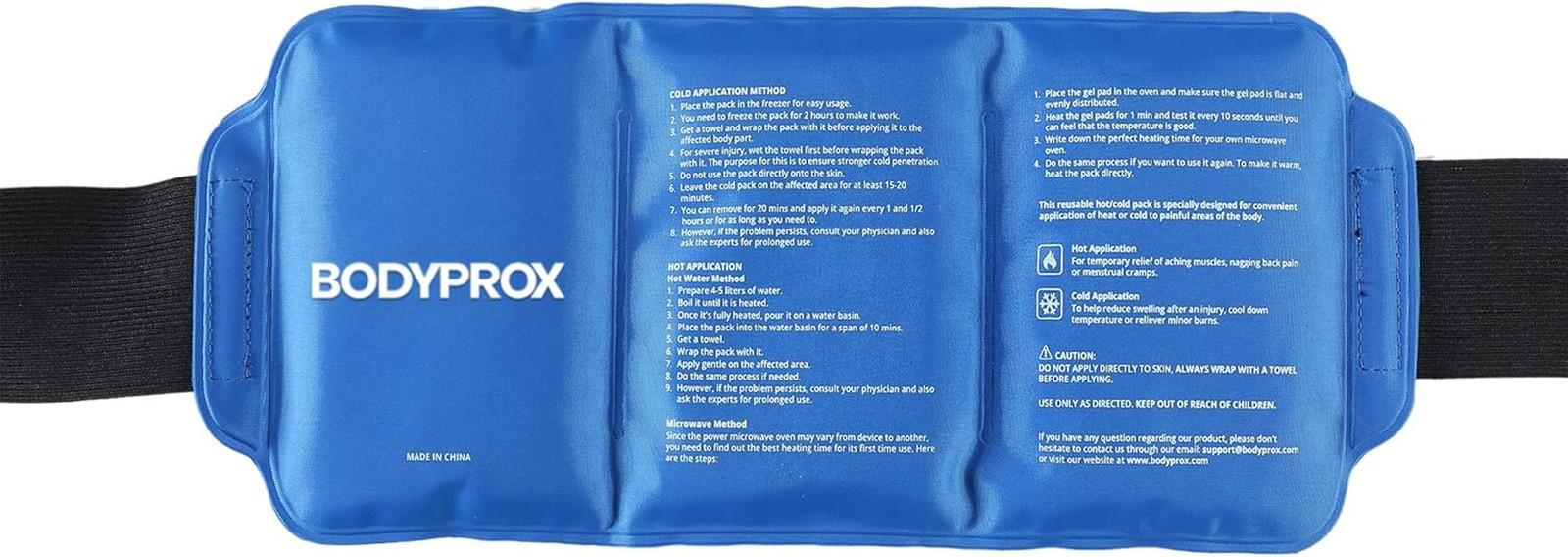 Pain Relief Ice Pack with Strap Hot & Cold Therapy Pad for Back Shoulders & Neck