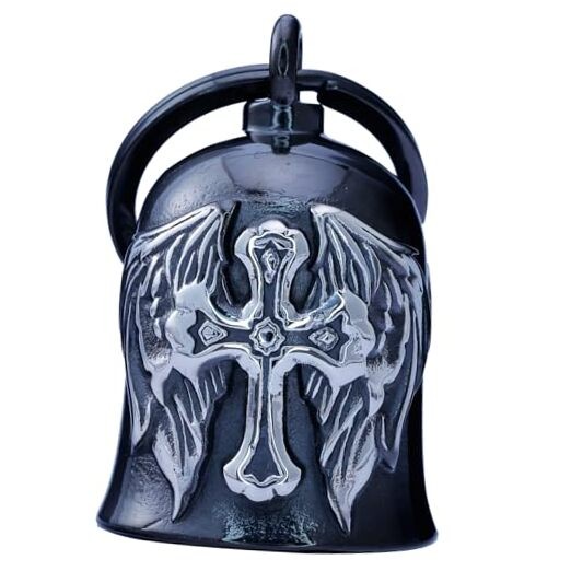 Motorcycle Men and Women Bell - Motorcycle Black Angel Bell, black silver