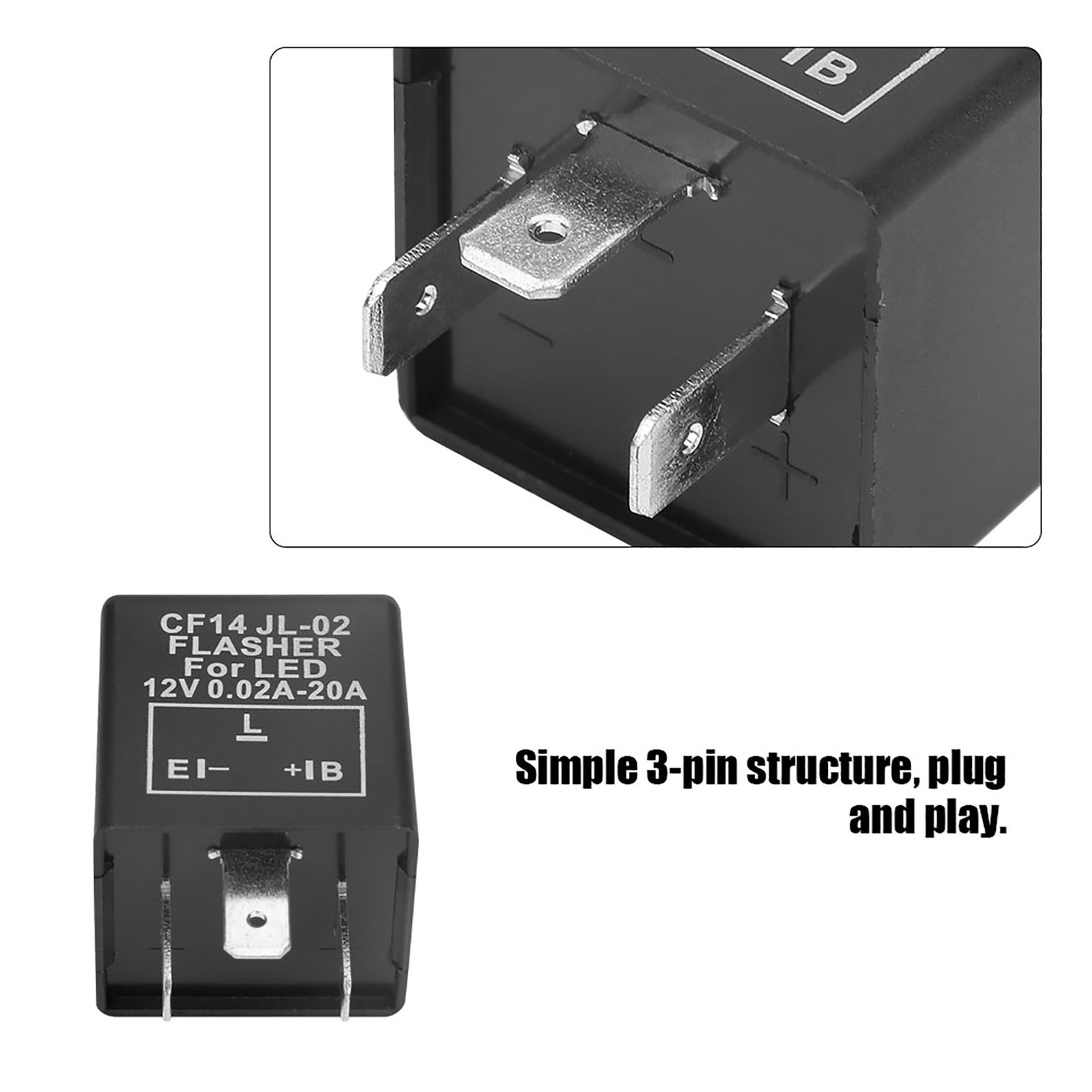 CF14 JL-02 3-Pin LED Flasher Flash Relay For Turn Light Hyper Flash New