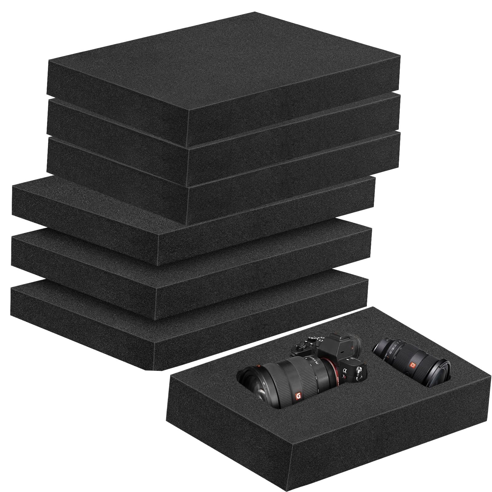 6 Pcs 16 x 12 x 1.5 Inches Polyurethane Foam - Packing Foam Inserts for Cases...