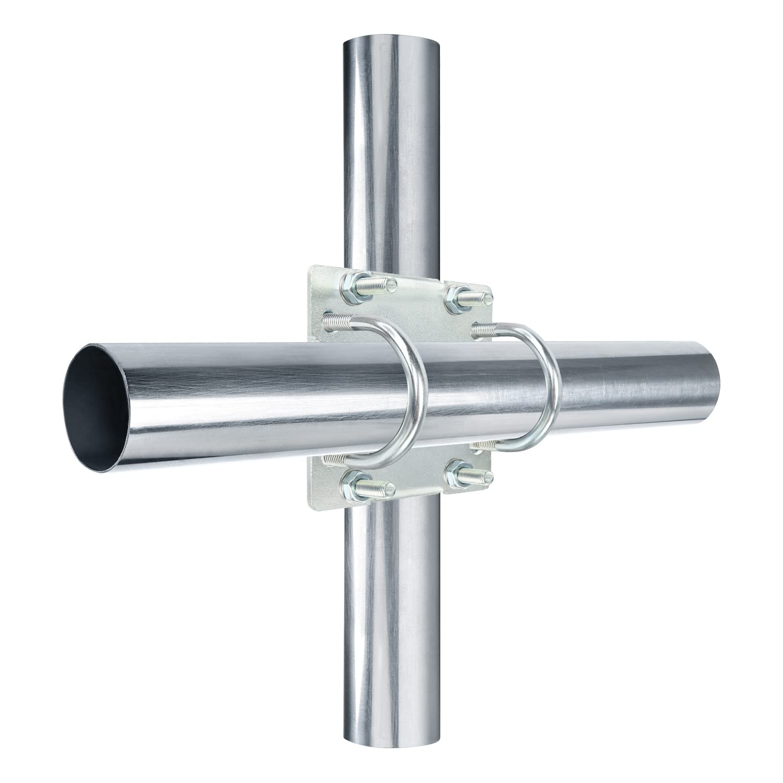 Antenna Mast Clamp CrossOver Bracket Kit with U Bolts 12 Inch Heavy Duty