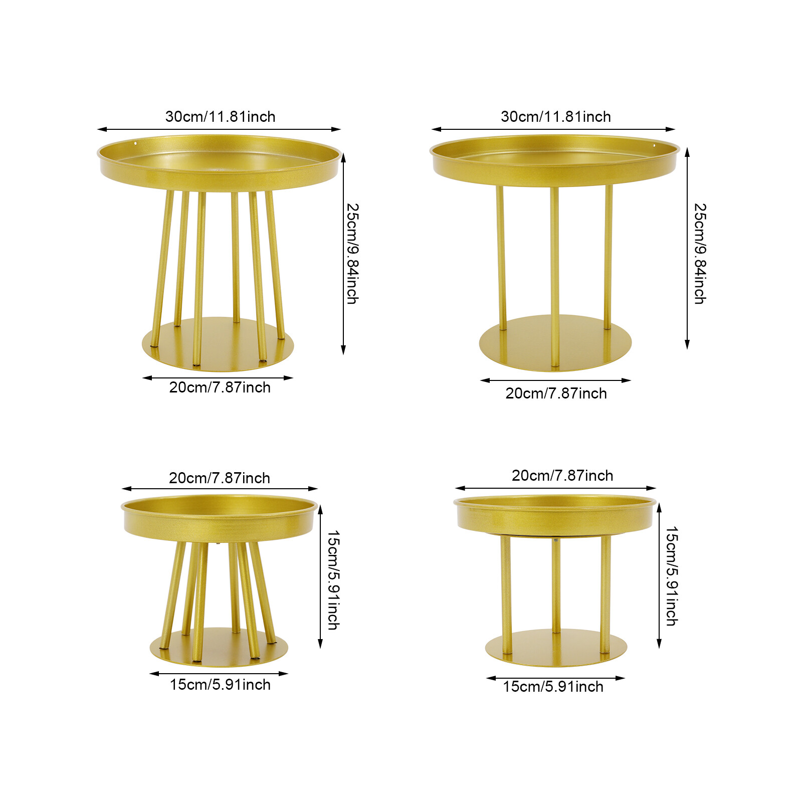 Two Sizes Gold Metal Flower Stand 4 Pcs For Wedding Table Centerpieces Decor