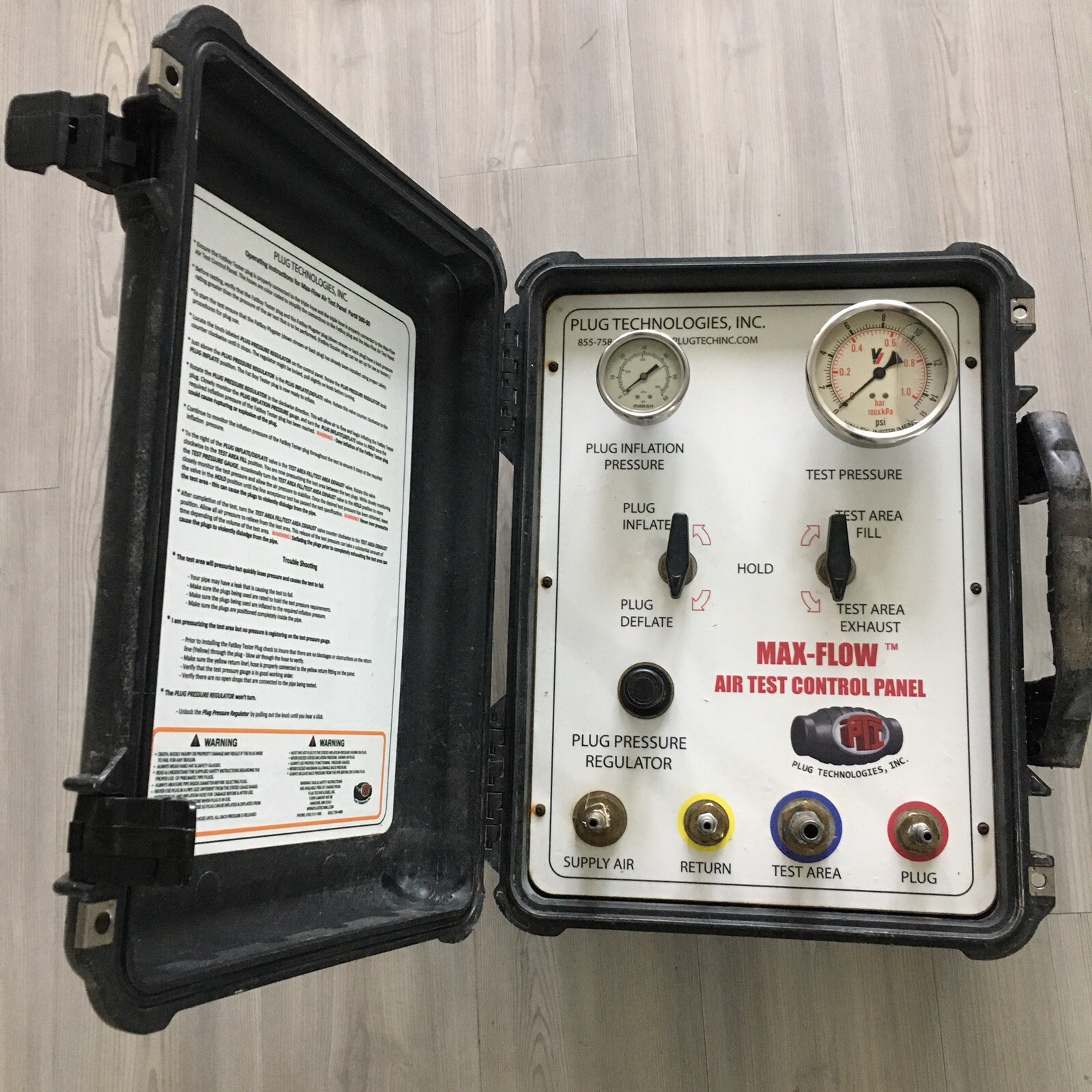 Plug Technologies Max-flow Air Test Panel - Untested - Sold as Is
