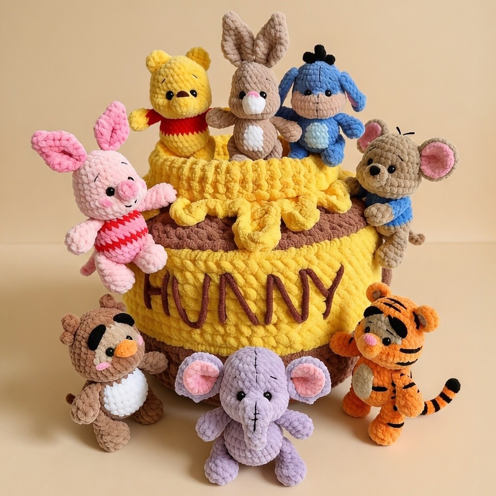 10in1 Winnie the Pooh & Friends Crochet Pattern Bundle – Animals Crochet, US Eng