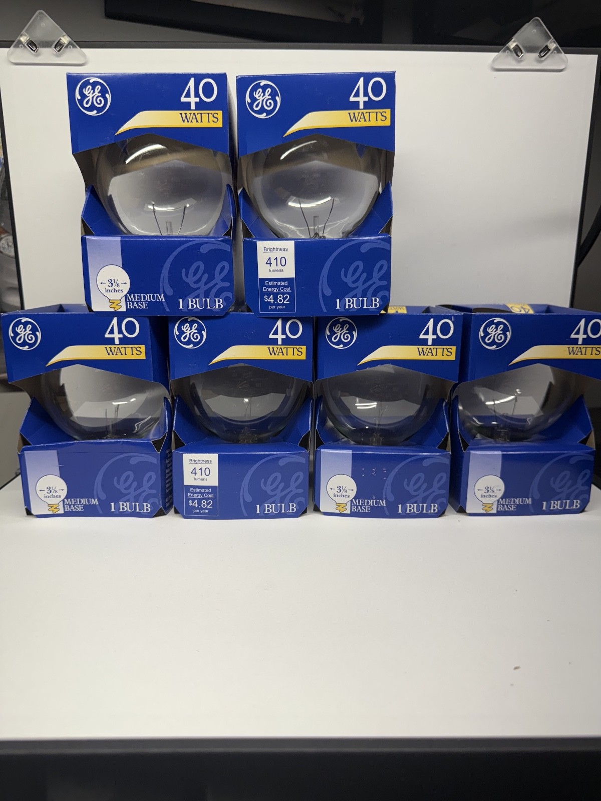 Lot of 6 GE 40W 410 Lumen 3 1/8 Inches Vanity Light Bulb Warm Medium Base