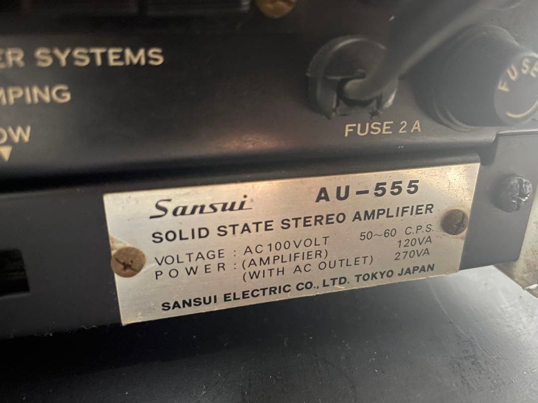 Sansui AU-555 Amplifier TU-555 Tuner Vintage 1970s Japan For Repair w/ Schematic