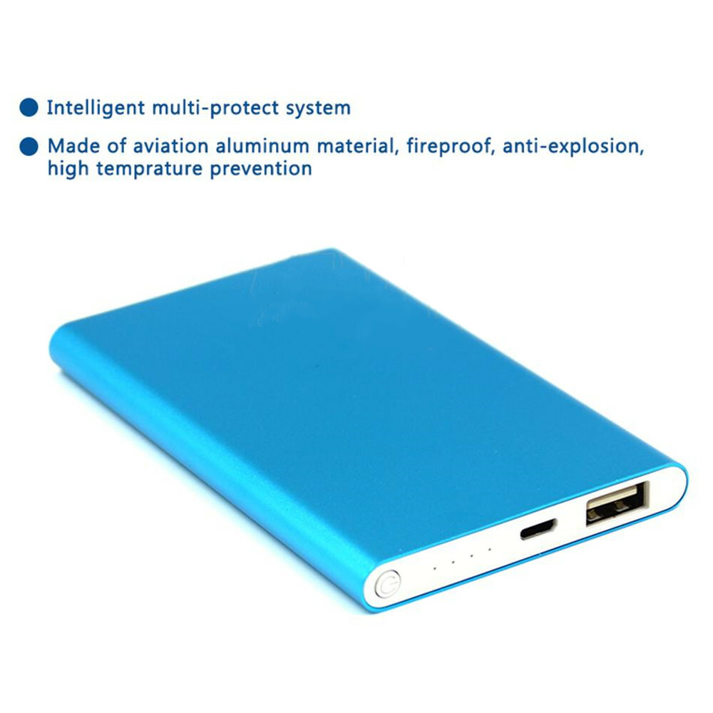 Black-Ultra-thin 10000mAh Portable External Battery Charging Power Bank