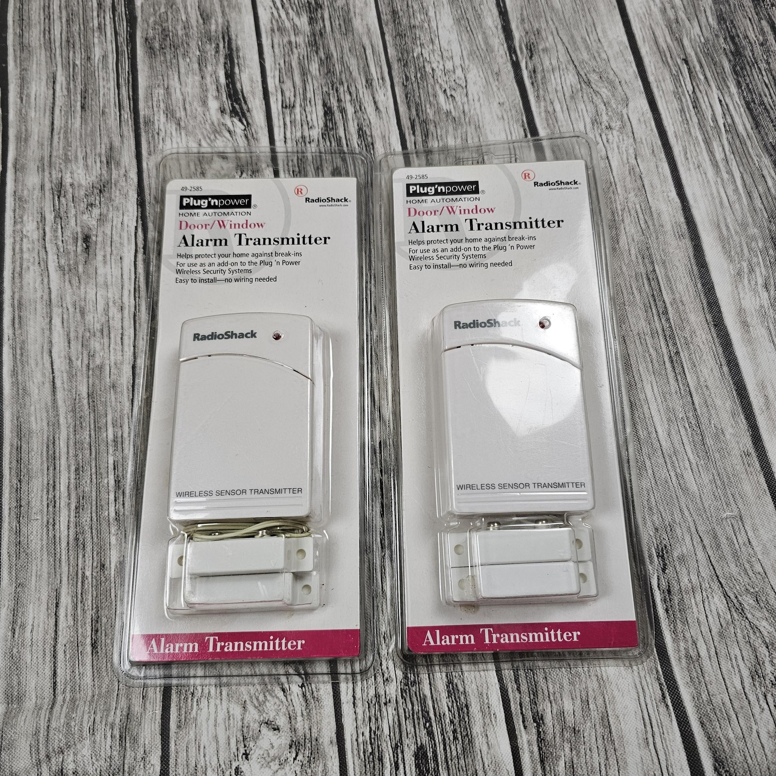 Lot 2 RadioShack SmartCam Wireless Door Sensor Alarm Transmitter 49-2585 White