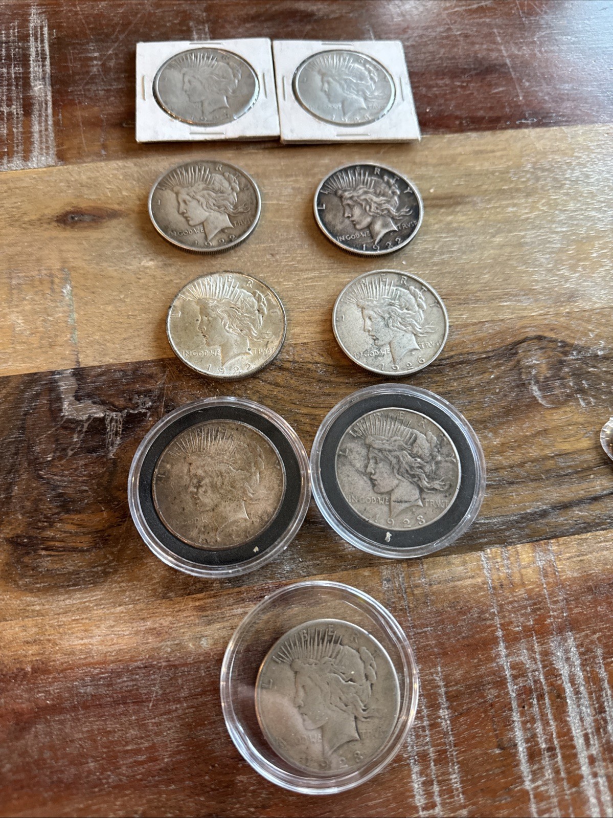 Liberty Peace One Dollar Coins 1922-1925 90% Silver Half Dollar, 9-Coin Lot