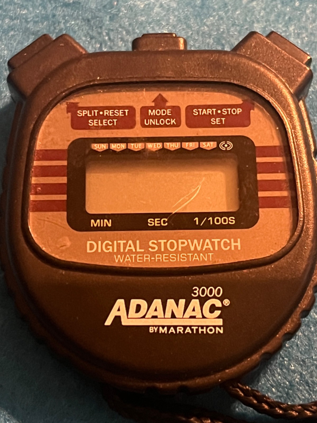 Stopwatch Adanac 3K Digital Sport Timer Large Display Buttons Clip Board Lanyard