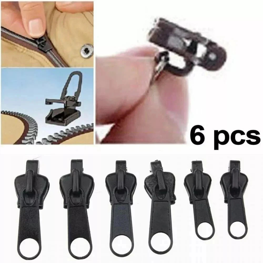 Fix Zipper Zip Slider Repair Instant Kit Removable  Replacement Pack of 6P